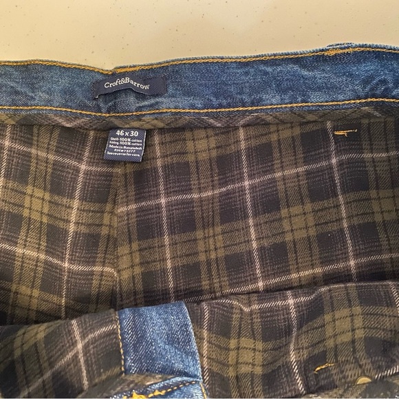 NWT Croft & Barrow Flannel Lined Jeans Mens 46x30 Classic Fit Denim Warm - Picture 6 of 13